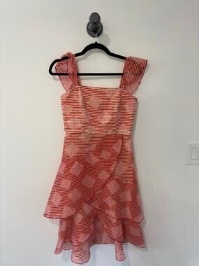 Alice + Olivia Striped Ruffled Tank Dress Size 2